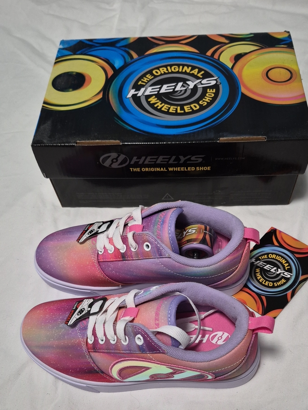 Heelys Kids' Pink Purple Gradient Galaxy Wheeled Sneakers
